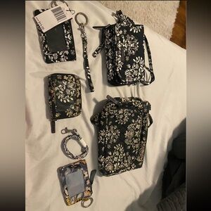 Vera Bradley Black and White Floral Bag Set